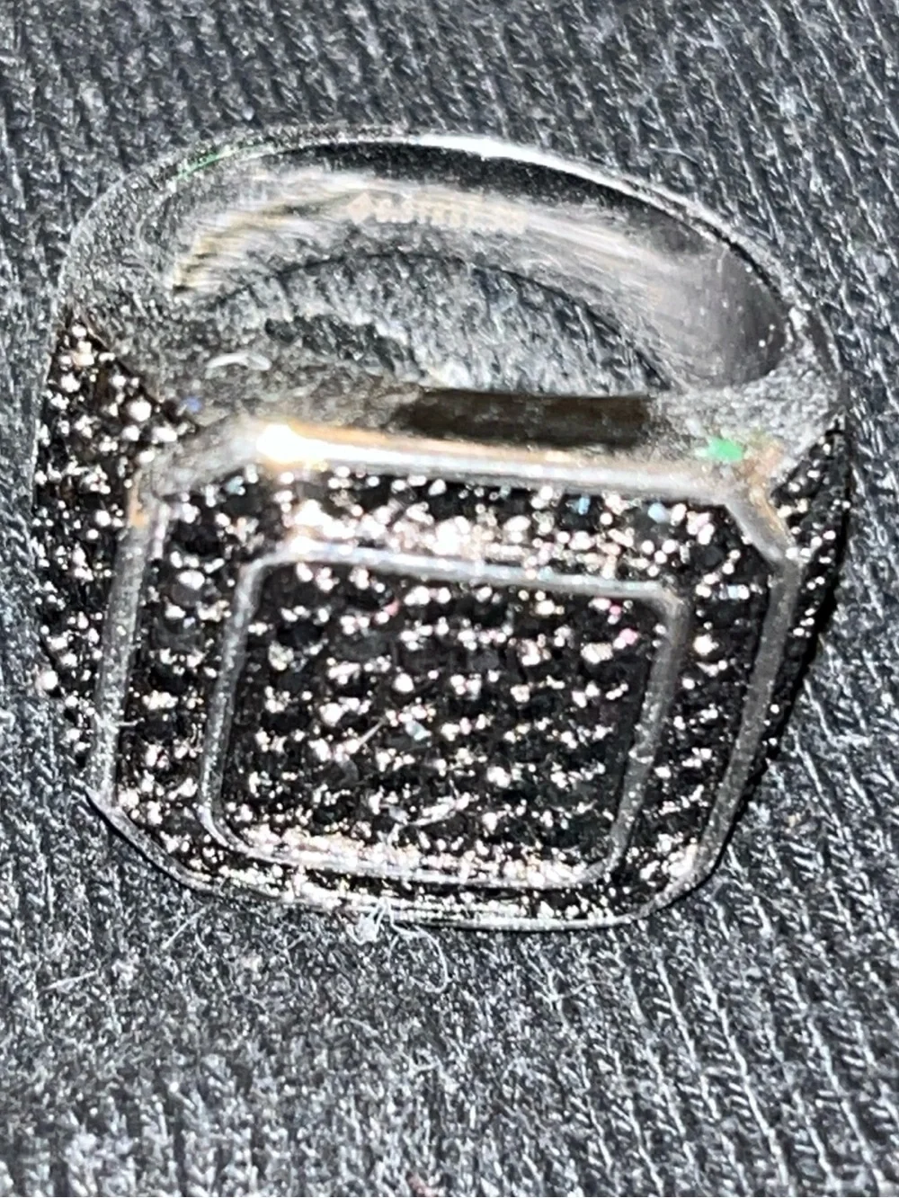 Presidential Stainless Steel 316 Pave Square Shape Black CZ Ring Men’s Size 11